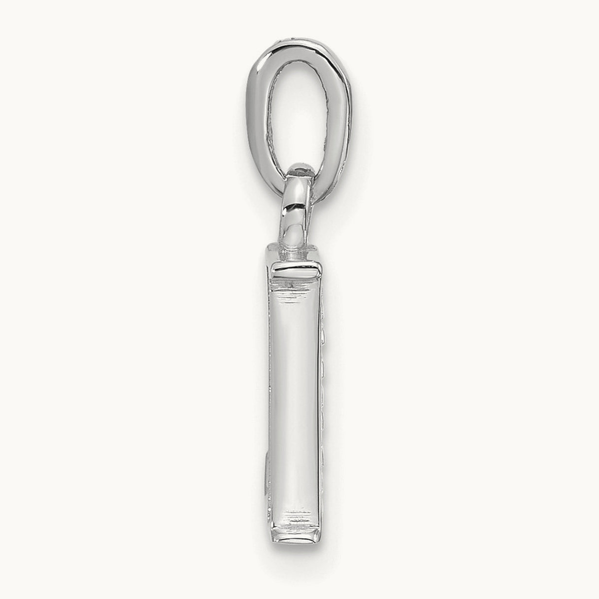Diamond Letter L Initial Pendant, 14K White Gold