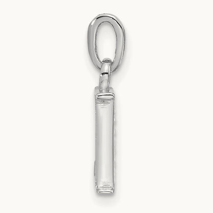 Diamond Letter L Initial Pendant, 14K White Gold