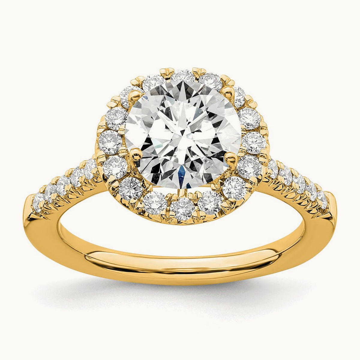 Semi-Mount Engagement Ring, 0.25-0.50 ct tw Lab-Grown Diamond — 1/2 ct (holds 2 ct center) · VS/SI (Great), 14K Yellow Gold