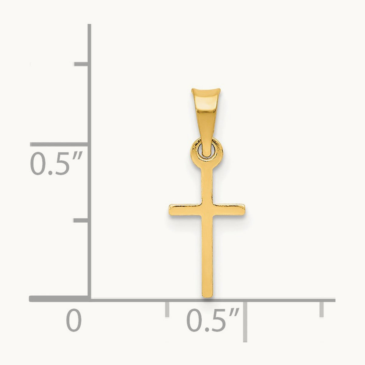 Polished Cross Charm, 14K