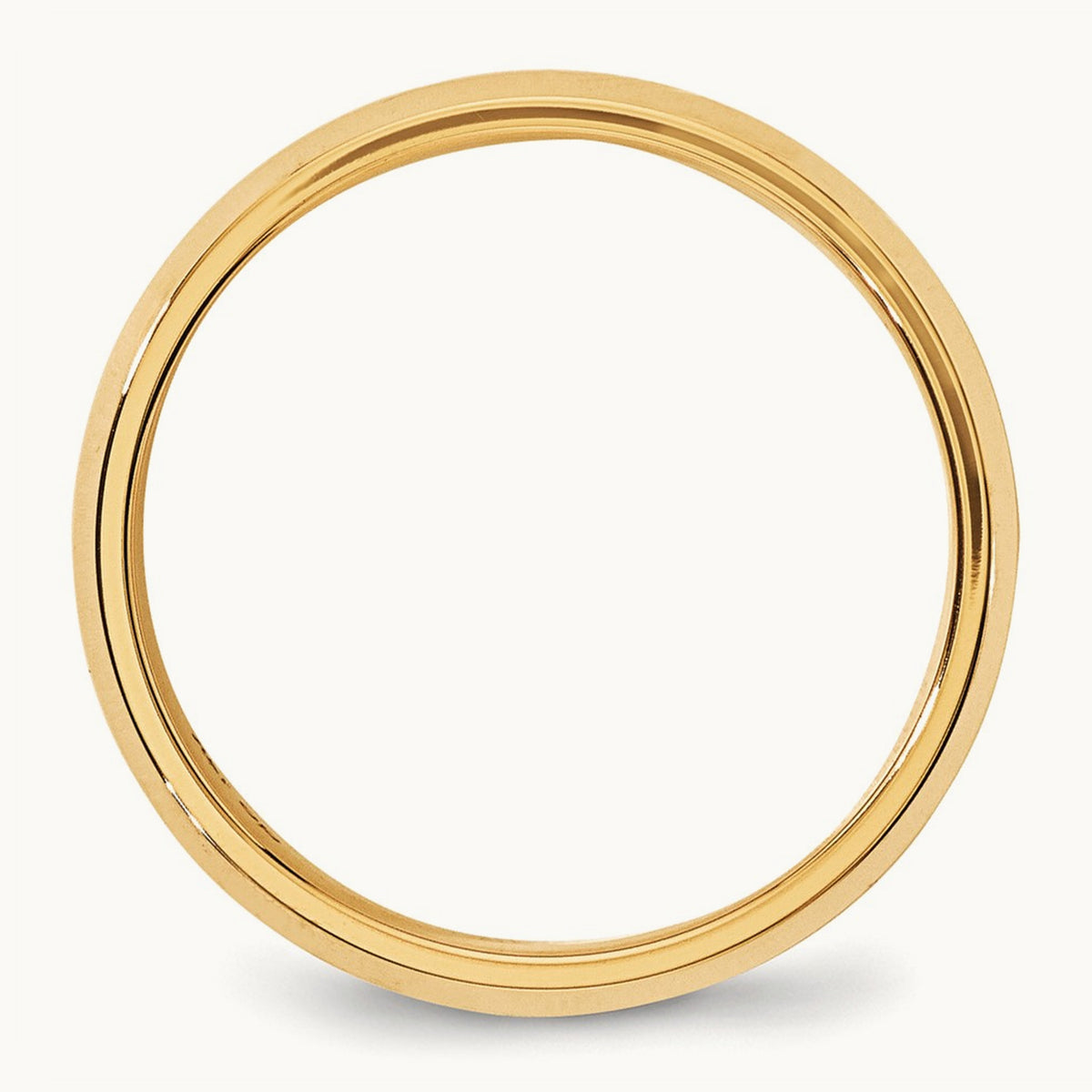 Bevel Edge Comfort Fit Band, 6mm, 10K Yellow Gold