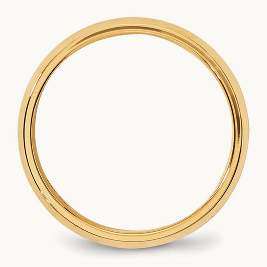 Bevel Edge Comfort Fit Band, 6mm, 10K Yellow Gold