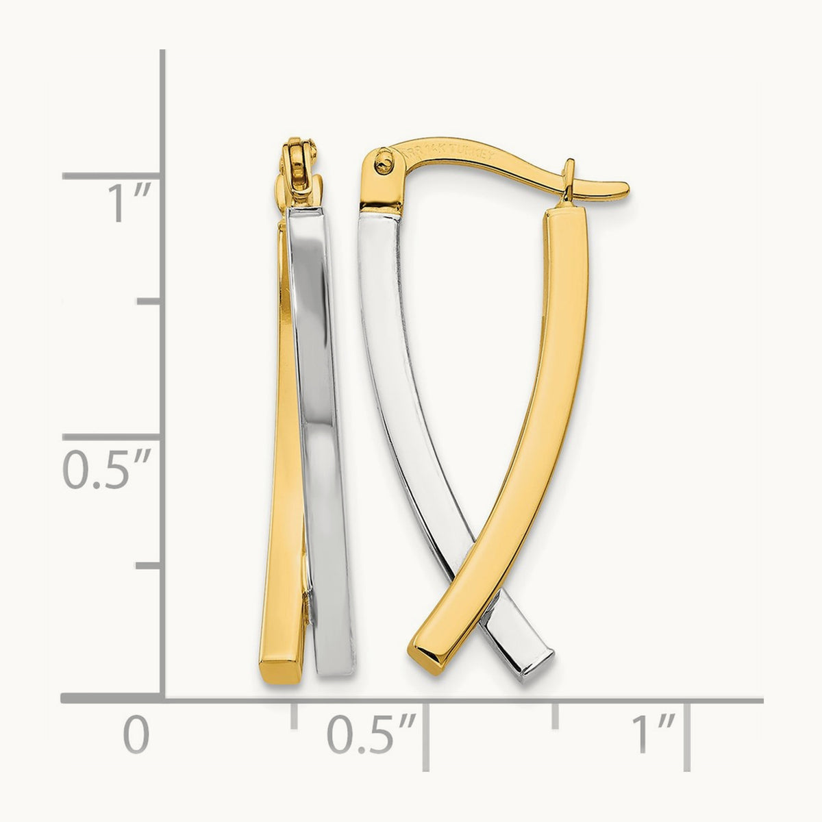 Hinged Tube Earrings, 14K Two-tone