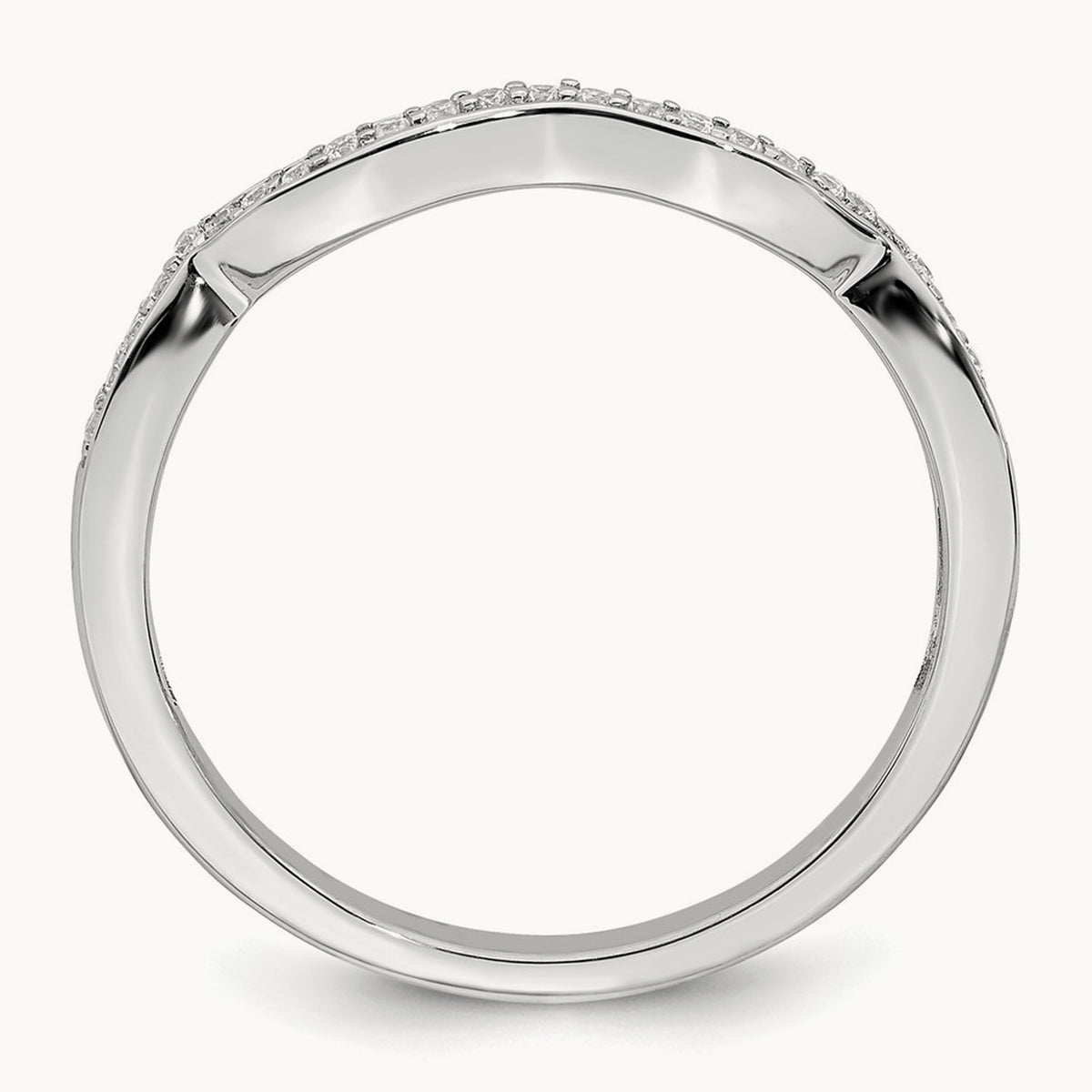 Contoured Diamond Band, 14K White Gold