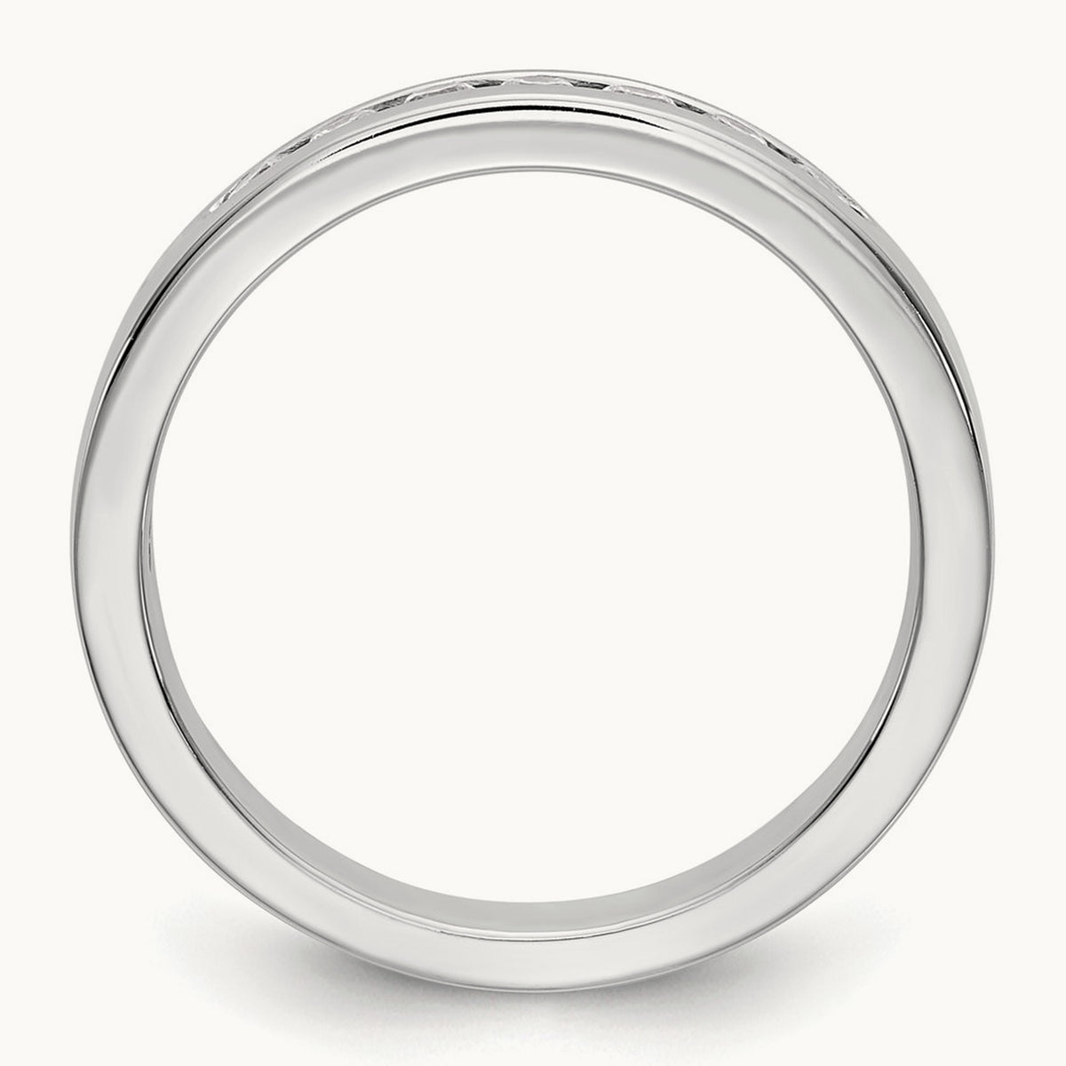 7-Stone Diamond Channel Band, 14K White Gold