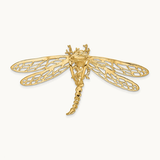 Cut-out Dragonfly Slide, 14K