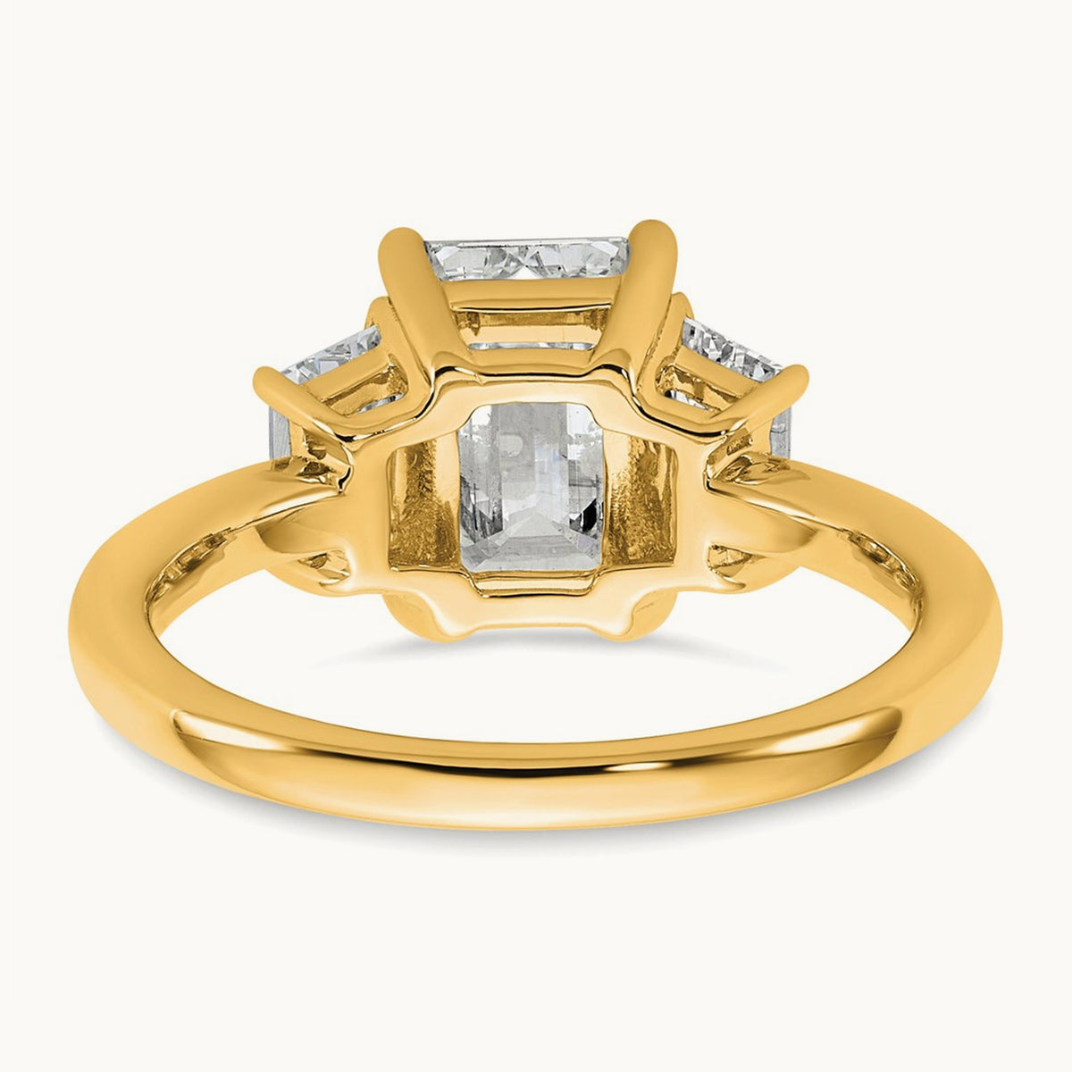 Emerald & Trapezoid Engagement Ring, 1.25-4.00 ct tw Lab-Grown Diamond — 2 3/4 ct, 14K Yellow Gold
