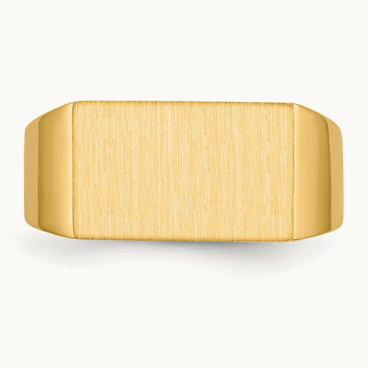 15.0x9. Closed Back Mens Signet Ring, 0mm, 14K