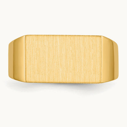 15.0x9. Closed Back Mens Signet Ring, 0mm, 14K