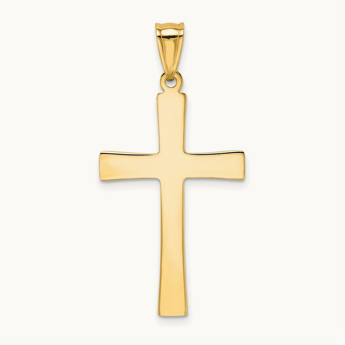 w/Rhodium Diamond-cut Cross Pendant, 14K