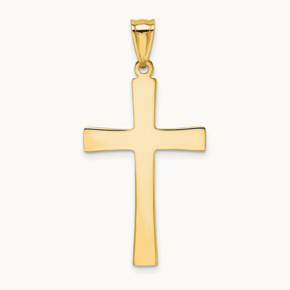 w/Rhodium Diamond-cut Cross Pendant, 14K