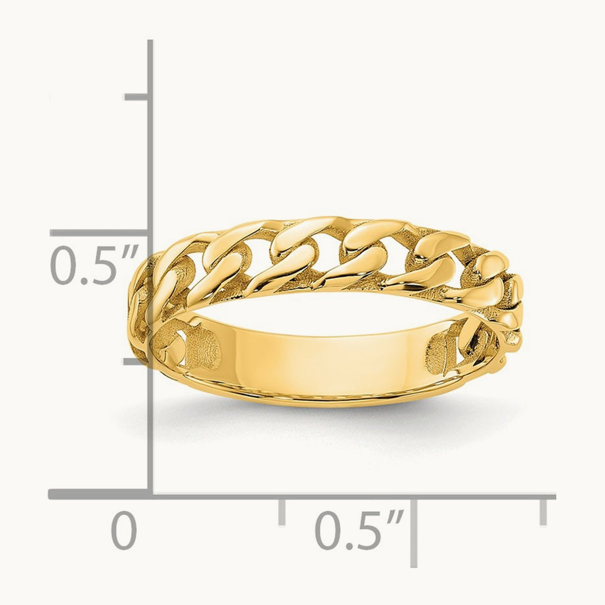 Polished Curb Link Ring — 4mm