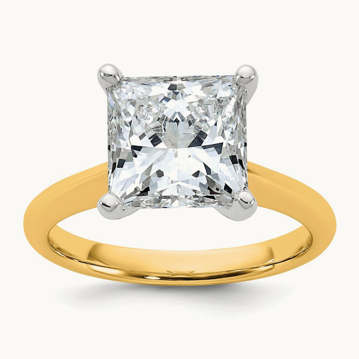 Princess 8X Ring, 4.00 ct tw Lab-Grown Diamond — 14K Two-Tone