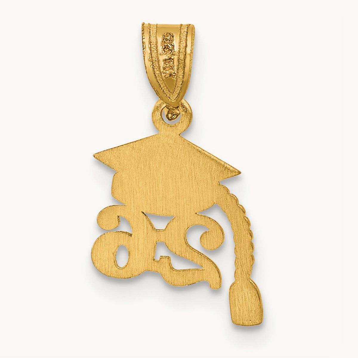 Graduation Cap 26 with Dangling Tassel Charm — 14K Yellow Gold
