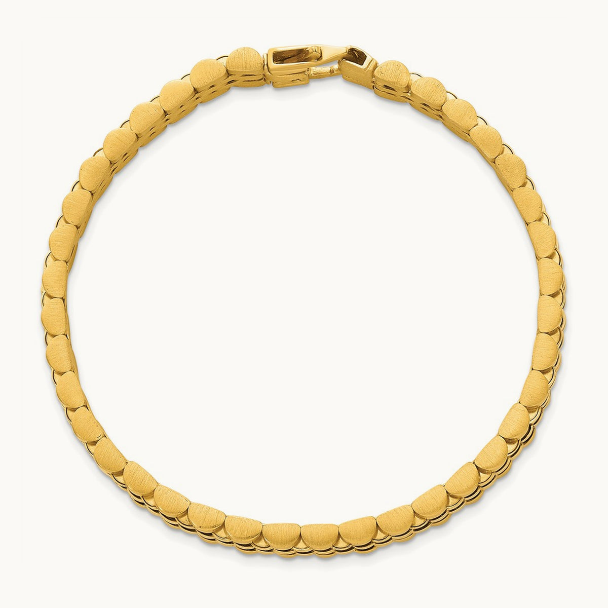 Brushed and Polished Fancy Link Men's Bracelet — 10mm