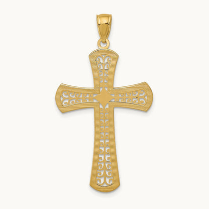 Diamond-cut Filigree Cross Pendant — photo set