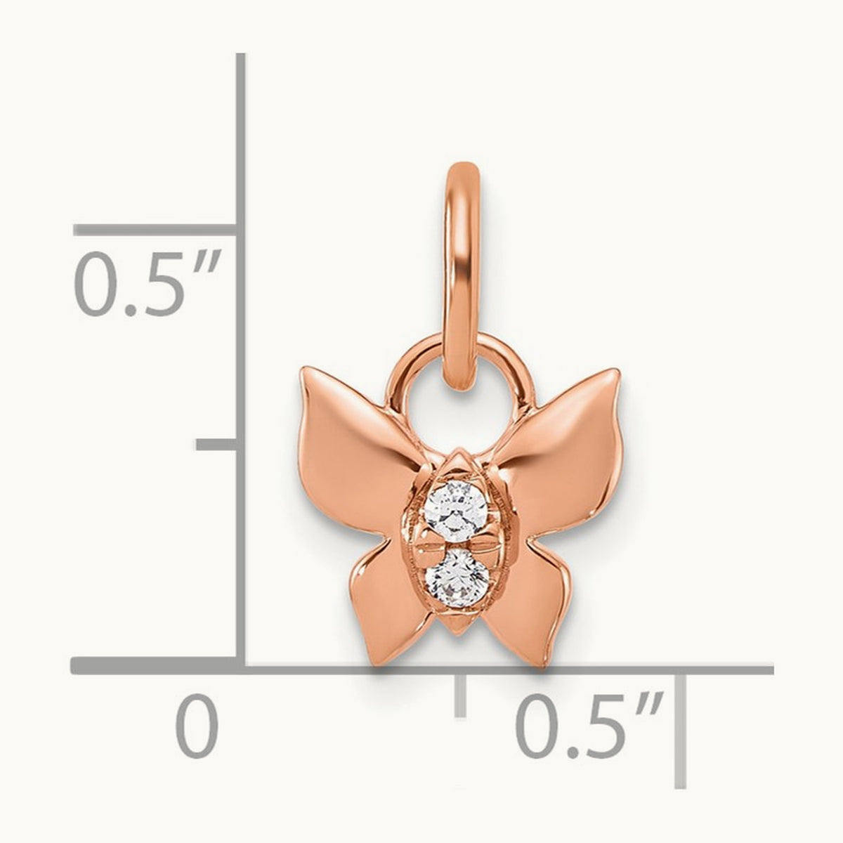 Polished Diamond Butterfly Charm — photo set