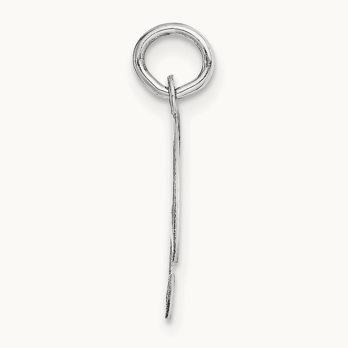 Medium Fancy Script Initial Charm — 14K White Gold, F