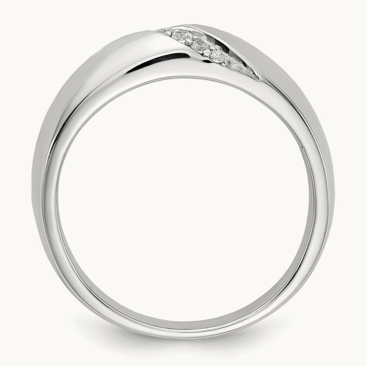 Diamond Mens Ring, 14K White Gold
