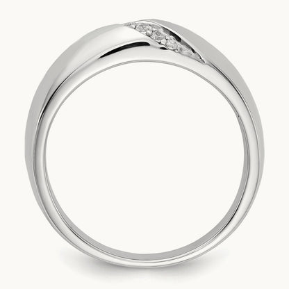 Diamond Mens Ring, 14K White Gold