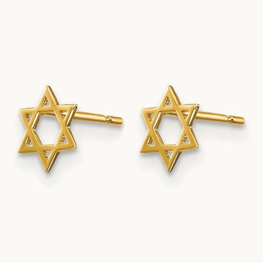 Madi K Children's Star of David Post Earrings, 14K
