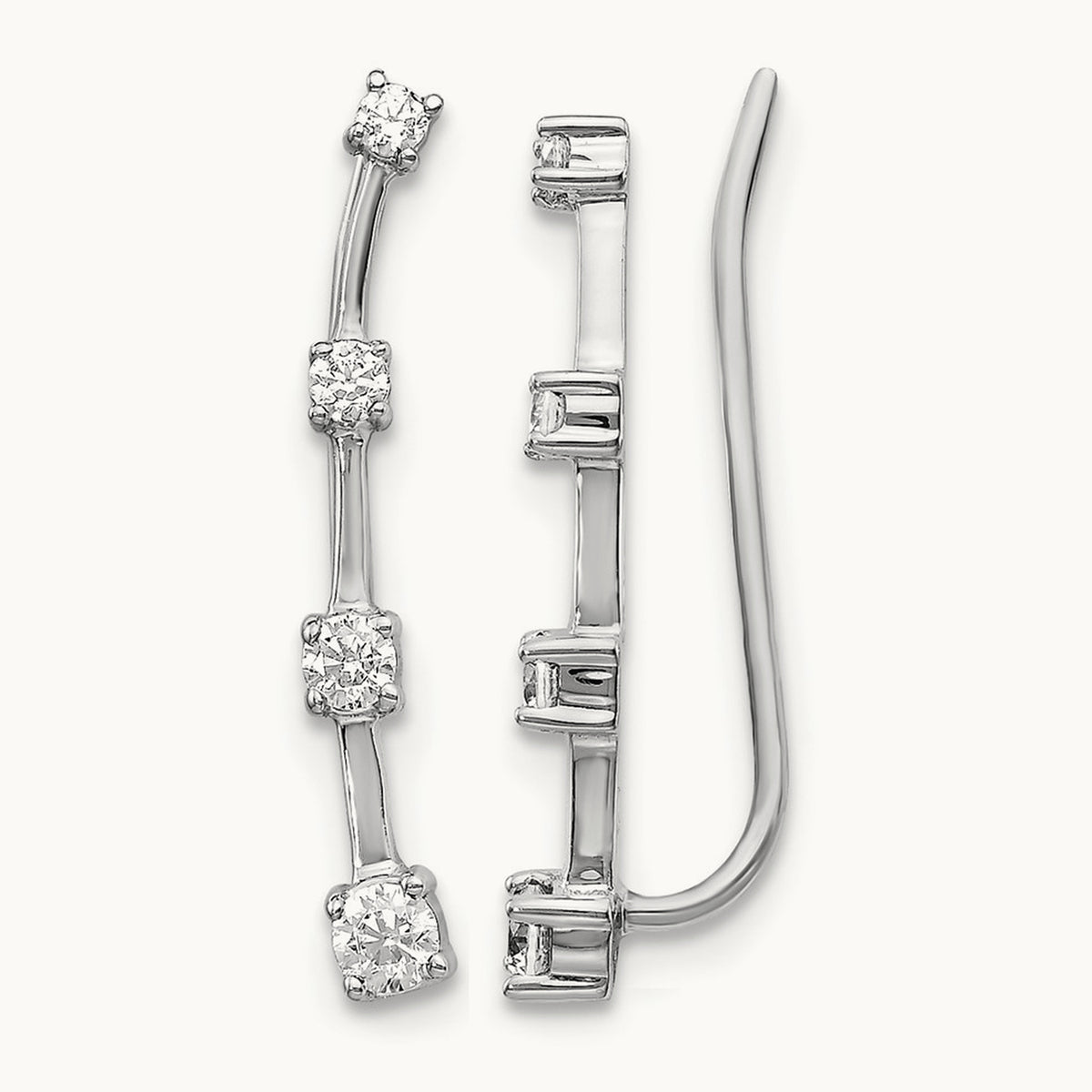 Earrings Climber, 0.25 ct tw Lab-Grown Diamond