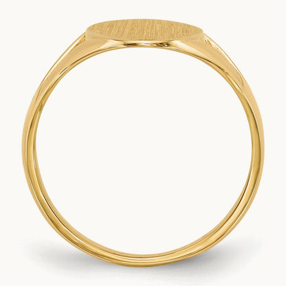 9.0x16. Closed Back Signet Ring, 5mm, 14K