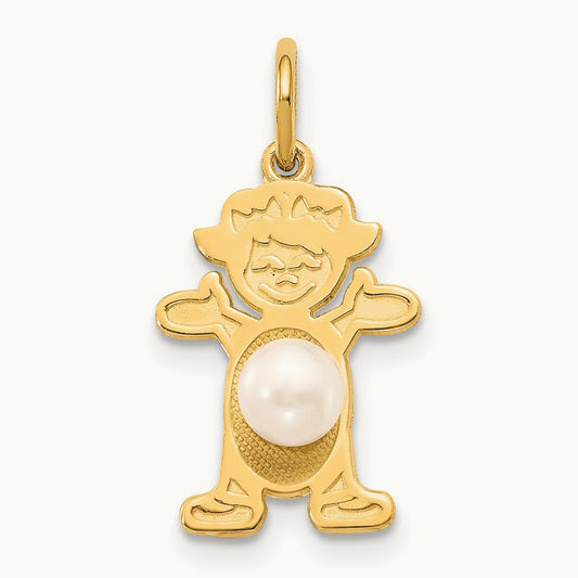 Girl Freshwater Cultured Pearl-June — 14K Yellow Gold