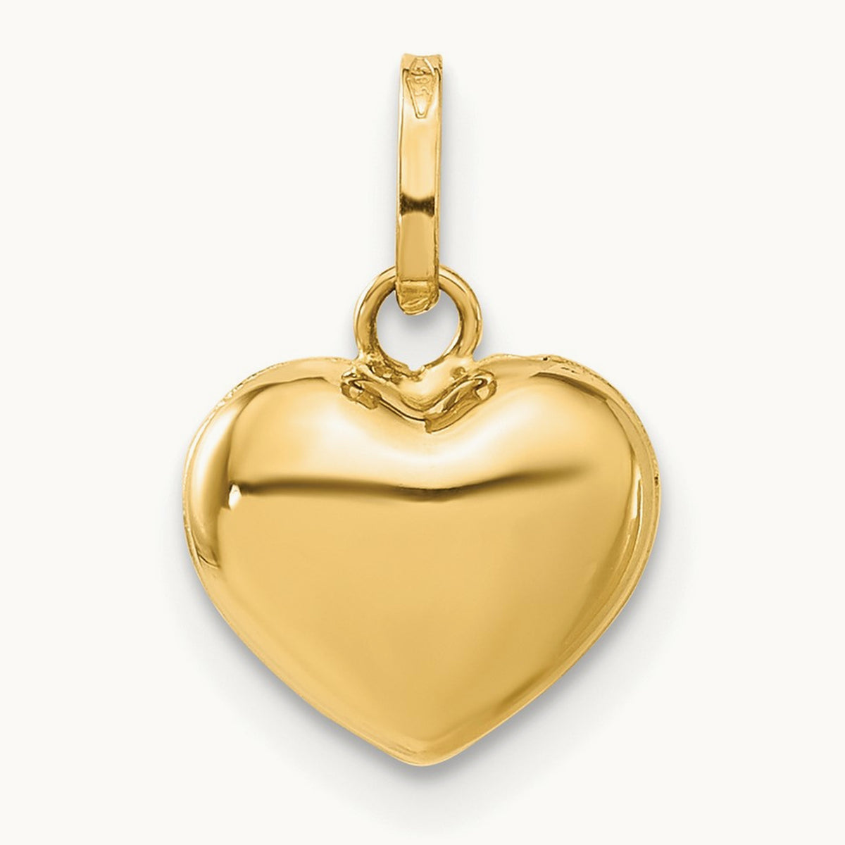 Polished 3-D Puffed Heart Pendant, 14K