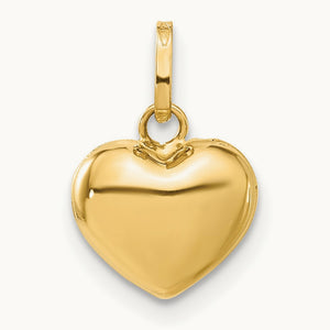 Polished 3-D Puffed Heart Pendant, 14K