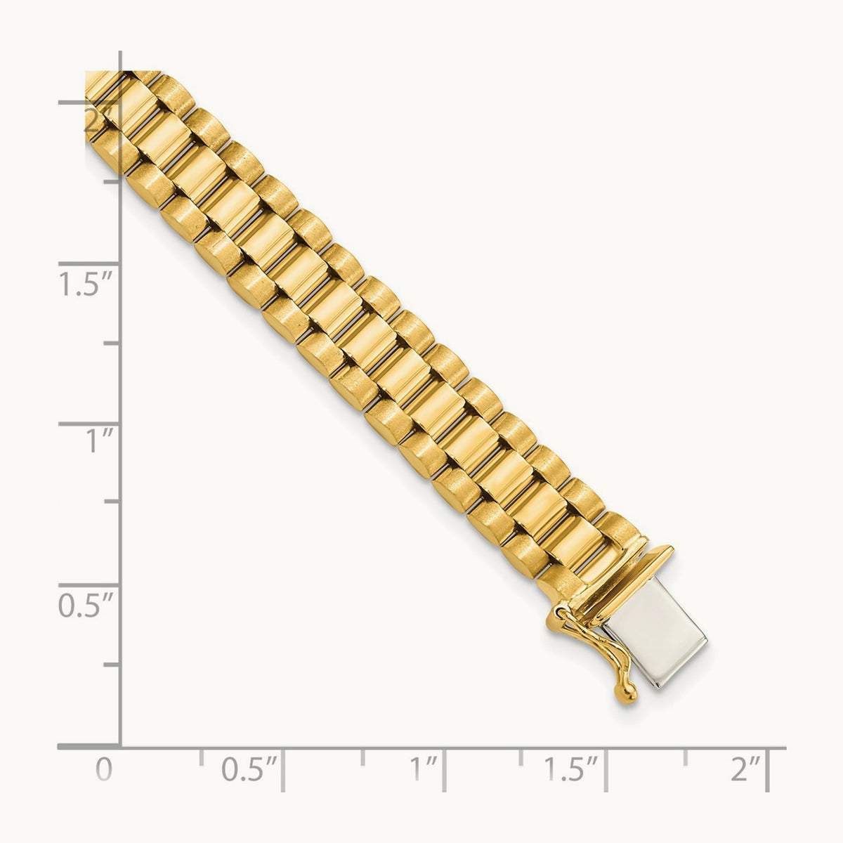 Men's Satin and Polished 8in Link Bracelet, 14K