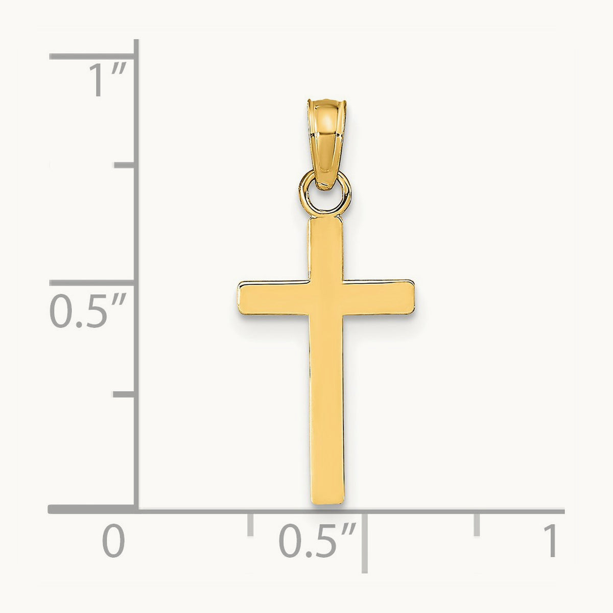 Polished Cross Pendant — 14K Yellow Gold