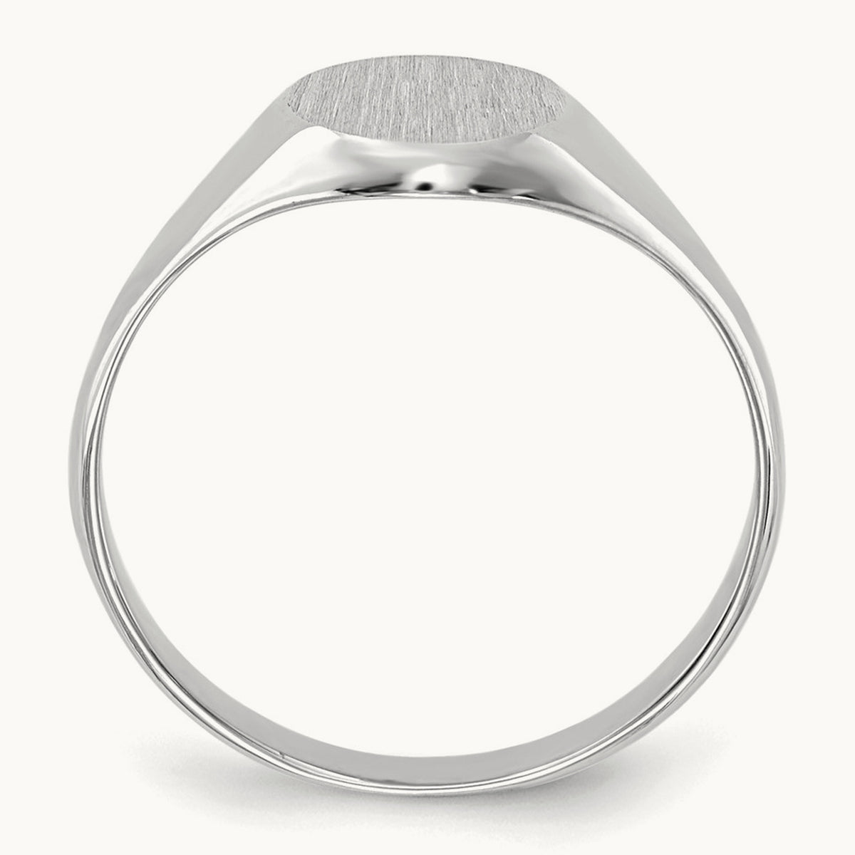 Childs Closed Back Signet Ring, 14K White Gold