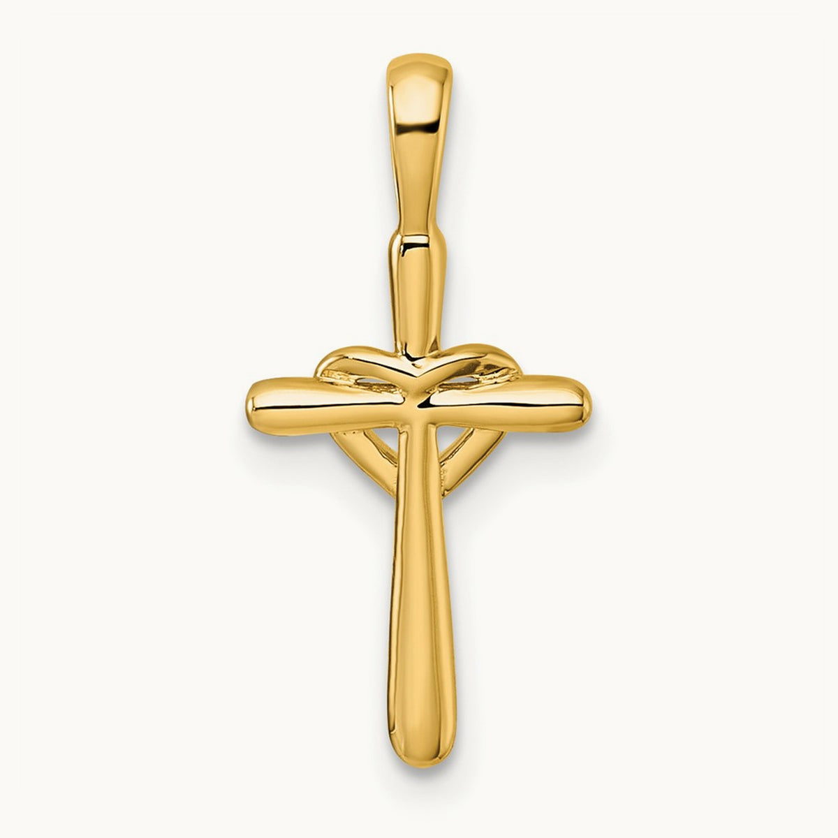 Diamond Cross w/Heart Pendant, 14K