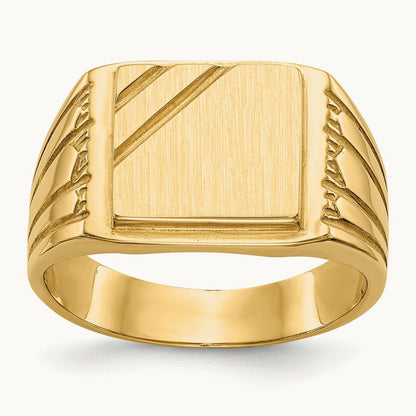 Open Back Mens Signet Ring — photo set