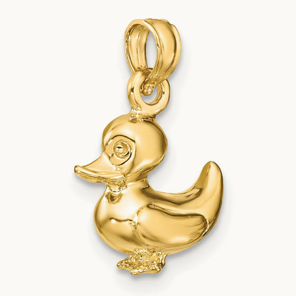 3-D Duckling Charm, 14K