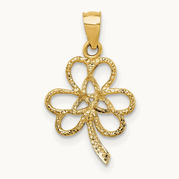Polished Trinity Clover Pendant, 14K