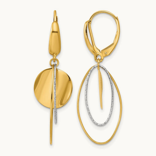Polished / Dia-cut Dangle Leverback Earrings — Leslie's — photo set