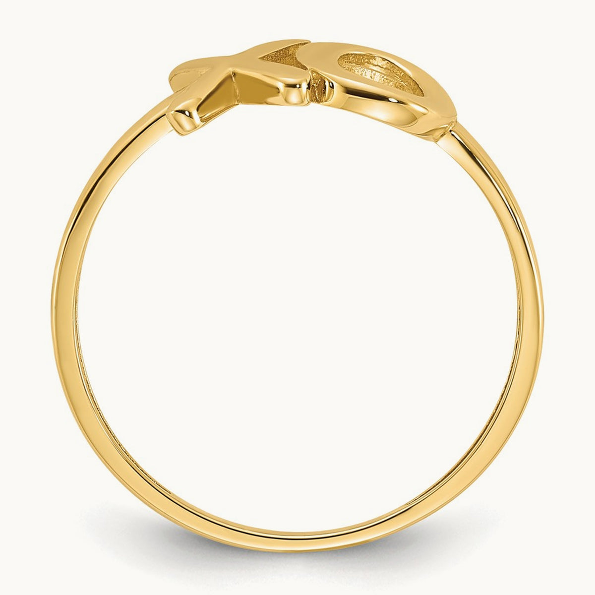 Polished X-O Ring — 14K Yellow Gold