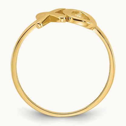 Polished X-O Ring — 14K Yellow Gold