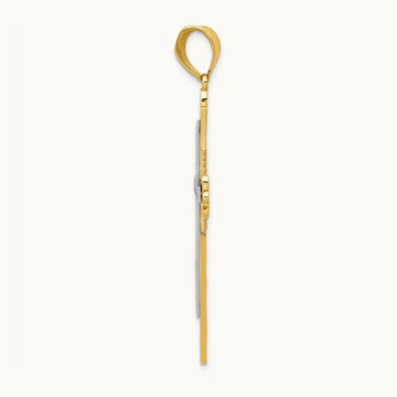 Polished Cross Pendant, 14K Two-tone