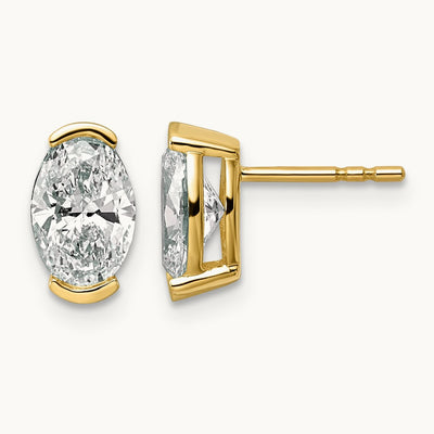 Oval Post Earrings, 2.00 ct tw Lab-Grown Diamond