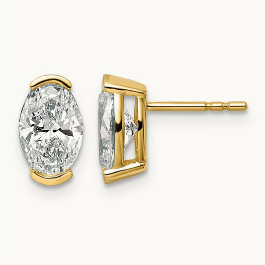 Oval Post Earrings, 2.00 ct tw Lab-Grown Diamond
