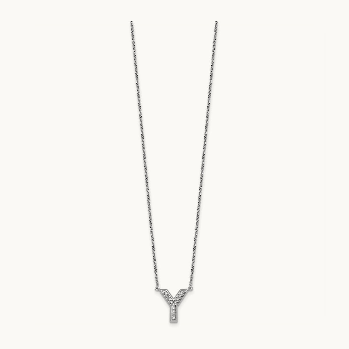 Initial Y Necklace, 0.10 ct tw Lab-Grown Diamond
