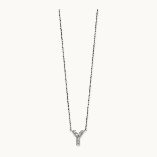 Initial Y Necklace, 0.10 ct tw Lab-Grown Diamond