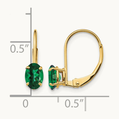 Mount St. Helens Oval Leverback Earrings, 14K