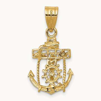 Mariners Cross Pendant — 14K Yellow Gold, 26mm