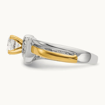 Peg Set Semi-Mount Bypass Engagement Ring, 0.15 ct tw