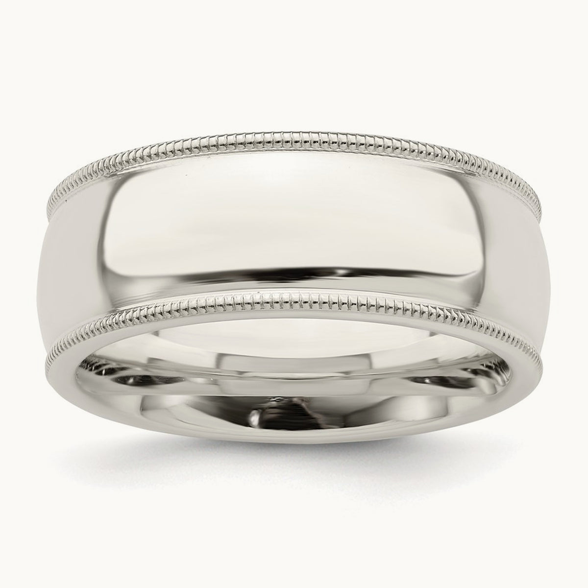 Milgrain Comfort Fit Band — Sterling Silver, 8mm (2)