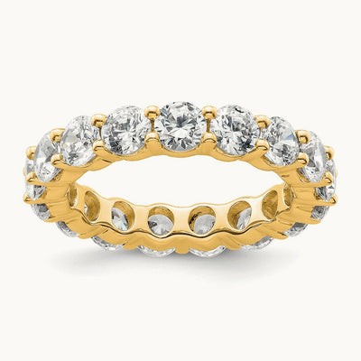 Polished Shared Prong Diamond Eternity Band, 3.00 ct tw — 14K Yellow Gold